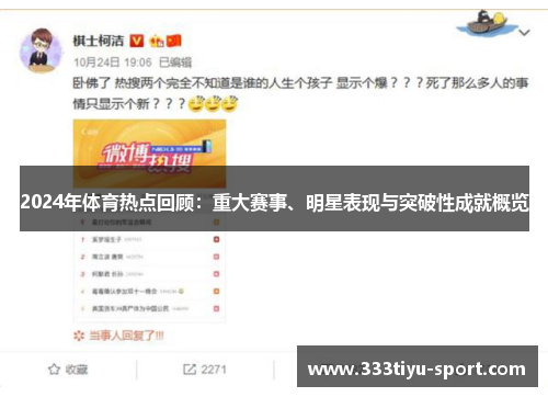 2024年体育热点回顾：重大赛事、明星表现与突破性成就概览